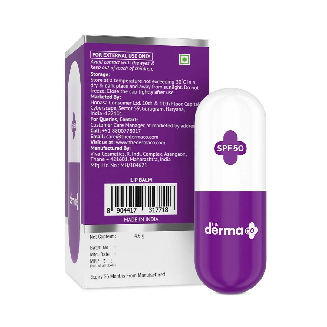 The Derma Co 1% Vitamin C Lip Balm with SPF 50 PA+++ for Pigmentation and Lip Brightening
