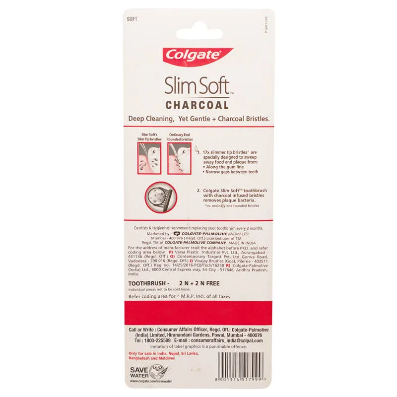 Colgate Slim Soft Charcoal Toothbrush (Buy 2 Get 2 Free)
