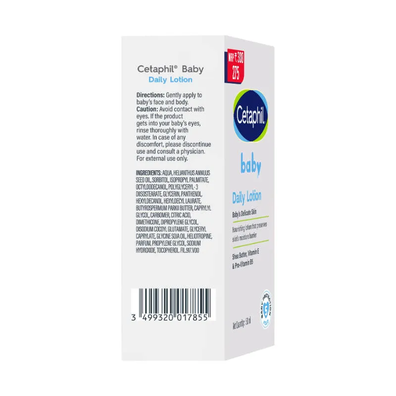 Cetaphil Baby Daily Lotion With Shea Butter, pH Balanced, Helps Preserve Skin Barrier