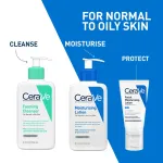 CeraVe Facewash & Moisturizing Lotion Combo with Ceramides- Skincare Routine for Normal to Oily Skin view 2