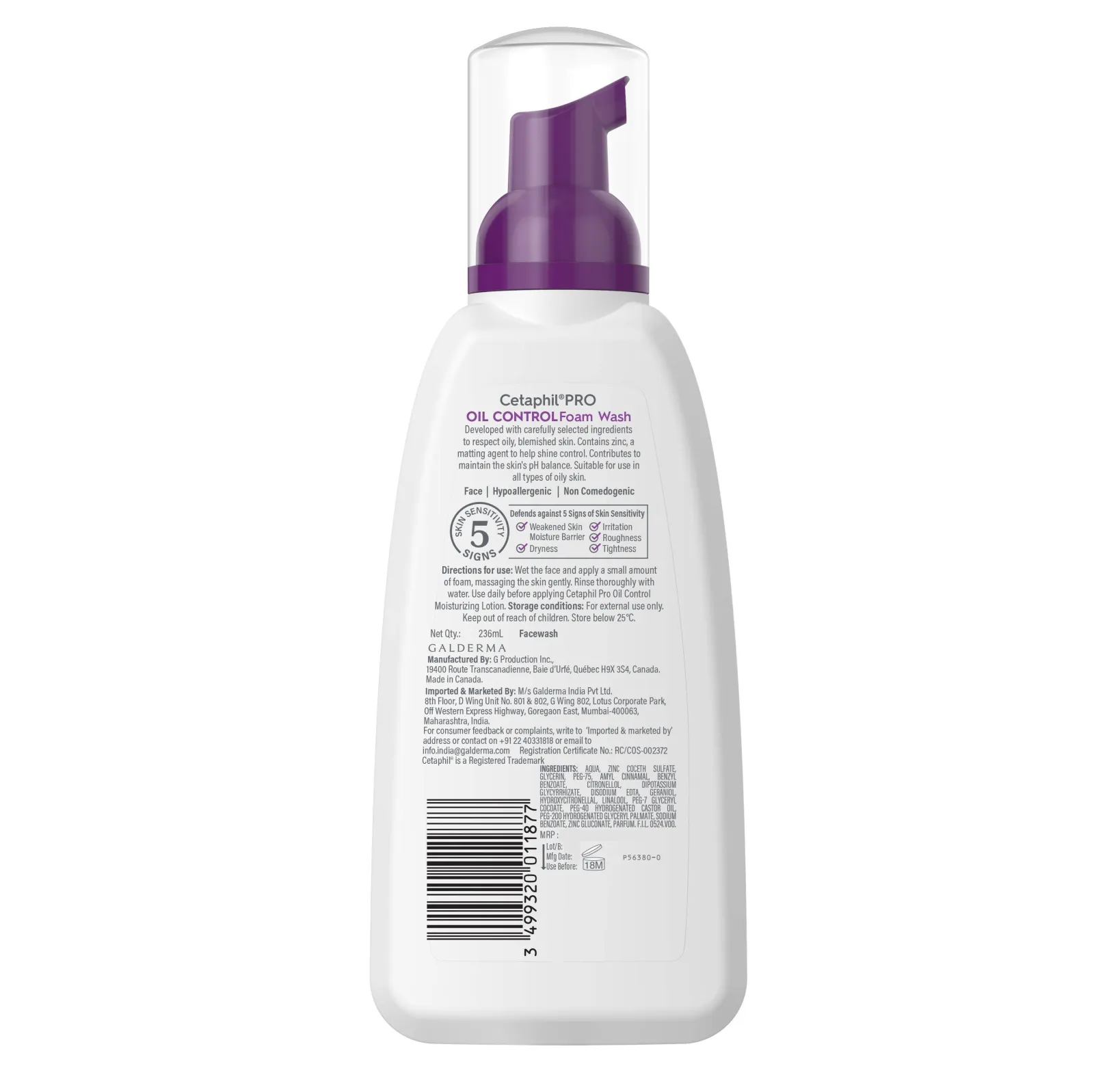 Cetaphil PRO Oil Control Foam Face Wash for Acne Prone & Oily Skin