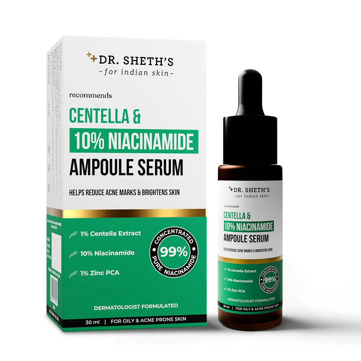 Dr. Sheth's Centella & 10% Niacinamide Ampoule Serum
