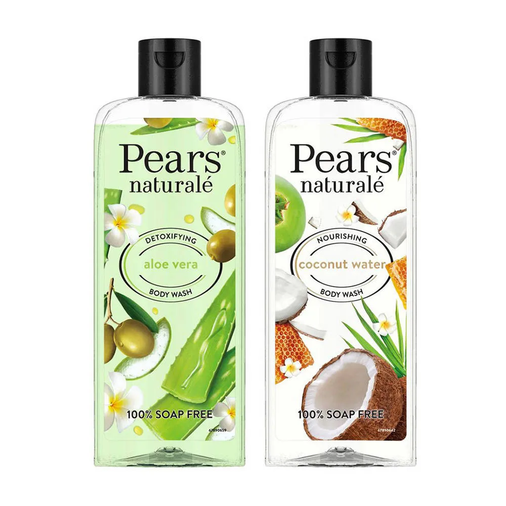 Pears Naturale Nourishing Coconut Water + Detoxifying Aloevera Bodywash Combo
