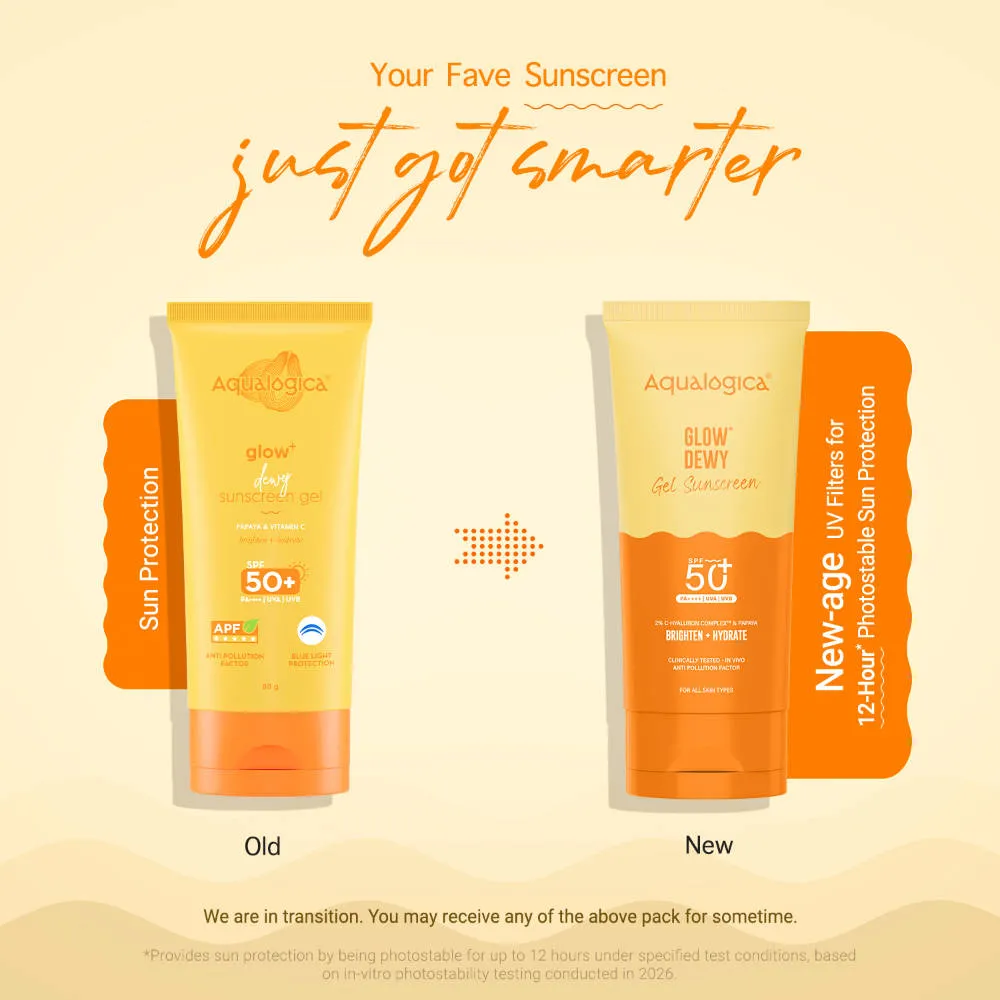 Aqualogica Glow+ Dewy Sunscreen Gel SPF 50+ PA++++