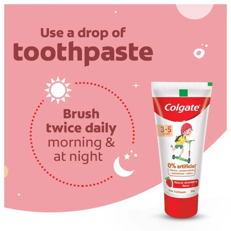 Colgate Toothpaste for Kids (3-5 years), Natural Strawberry Mint
