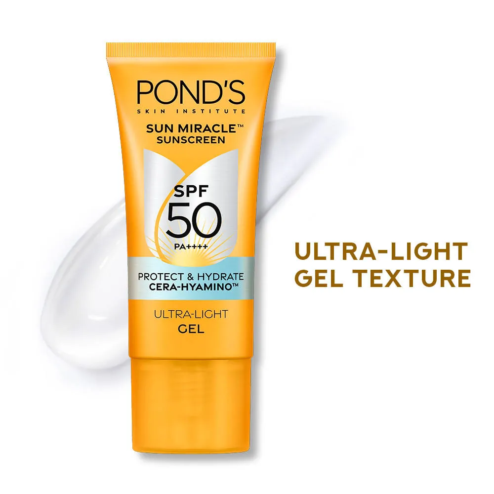Pond's POND’S Sun Miracle SPF 50 PA+++ Crème Gel Sunscreen - Protect & Hydrate, With Hyaluronic Acid