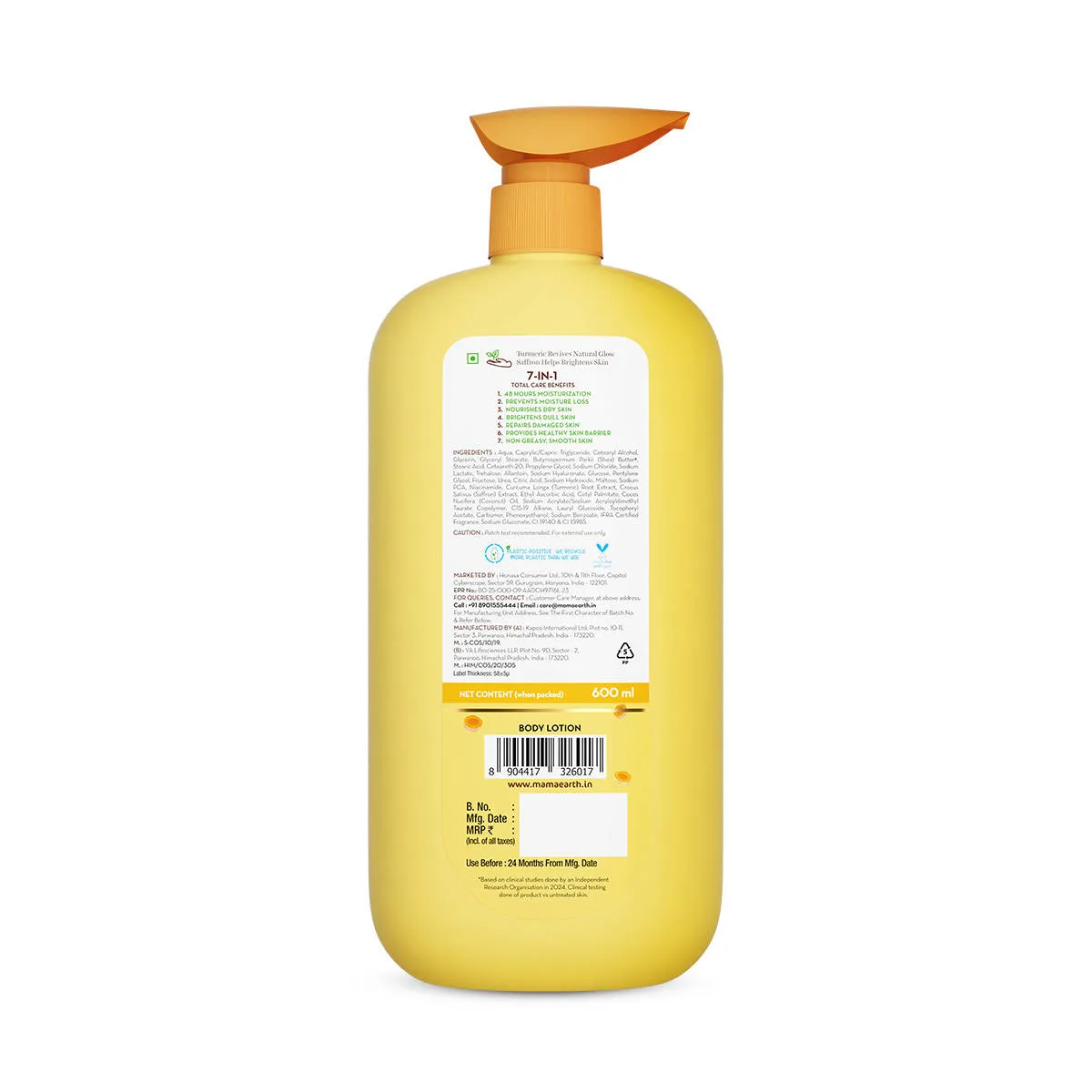 Mamaearth Ubtan Moisturizing Body Lotion With Turmeric & Saffron For Glowing Skin