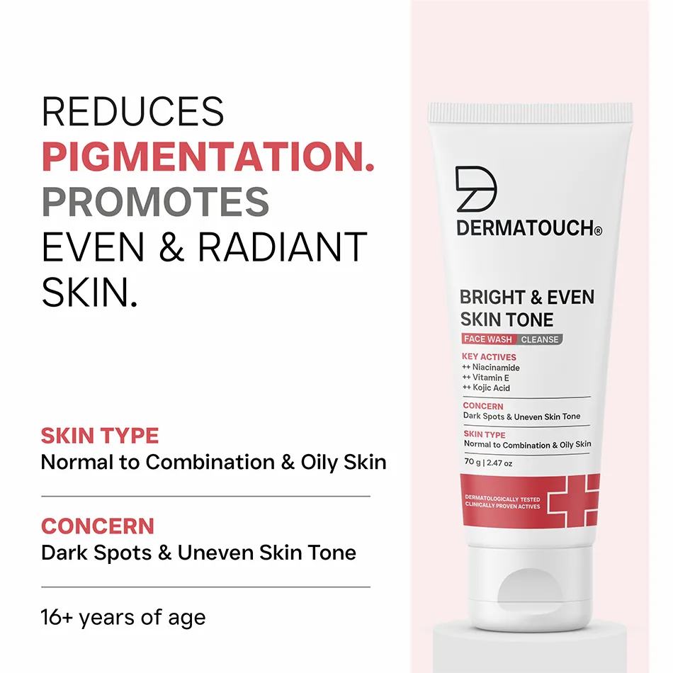 Dermatouch Bright & Even Skin Tone Face Wash for Dark Spots & Uneven Skin Tone