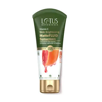 Lotus Herbals Lotus Botanicals Vitamin C Skin Brightening Mattefluid Sunscreen SPF 50 & No WhiteCast Formula