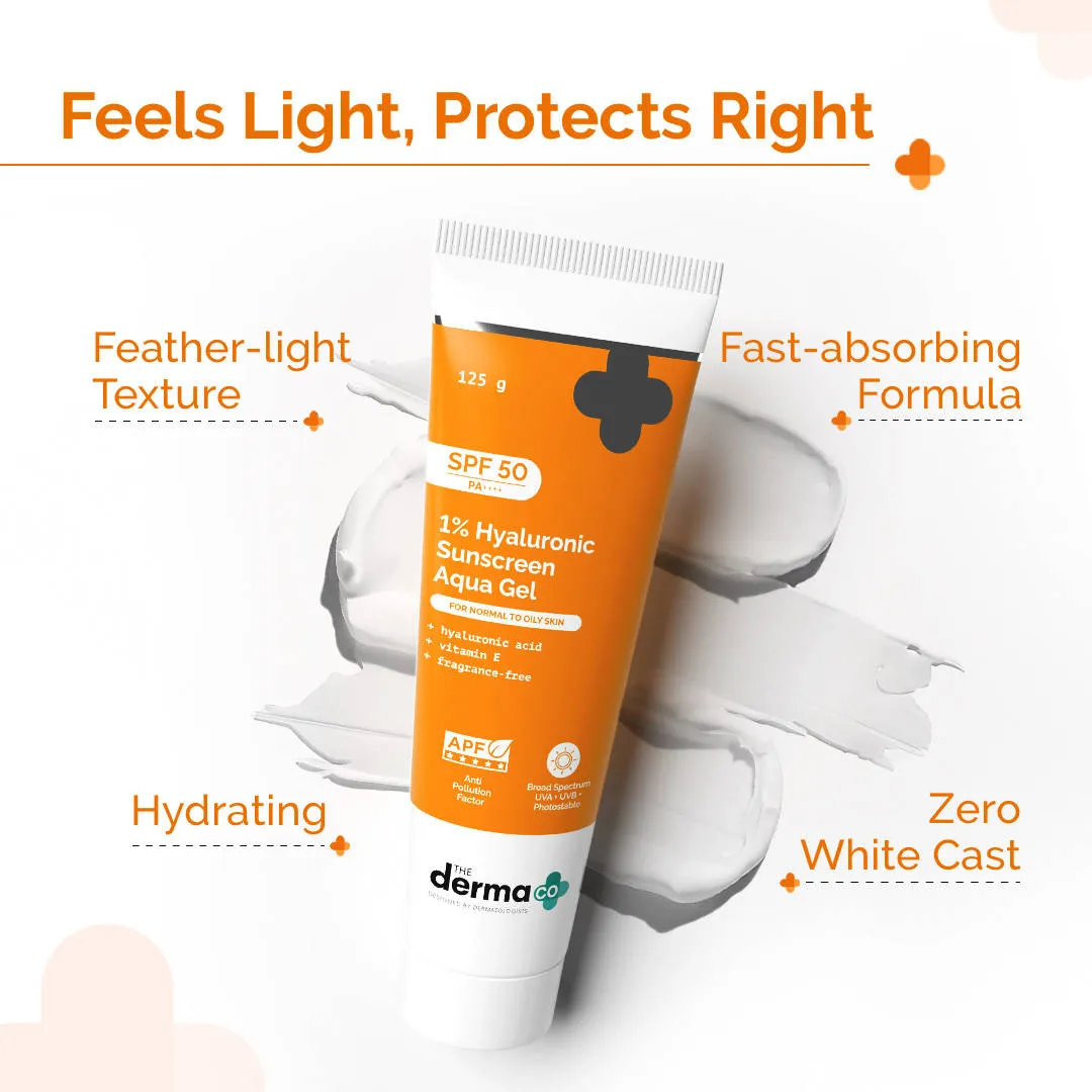 The Derma Co 1% Hyaluronic Sunscreen SPF 50 PA++++ Aqua Gel For Normal To Oily... - In-Vivo tested