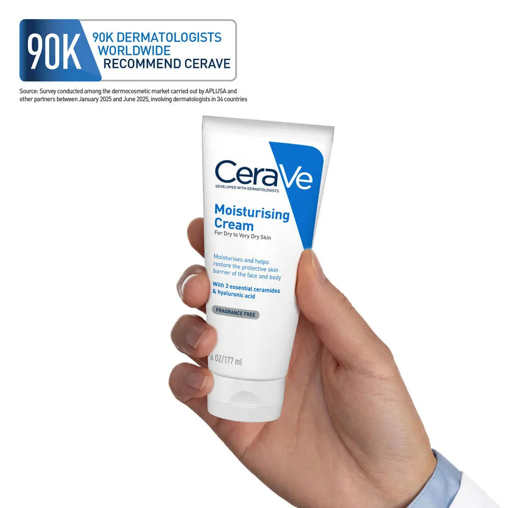 CeraVe Moisturizer Cream For Dry Skin With Ceramides & Hyaluronic Acid For Barrier Repair