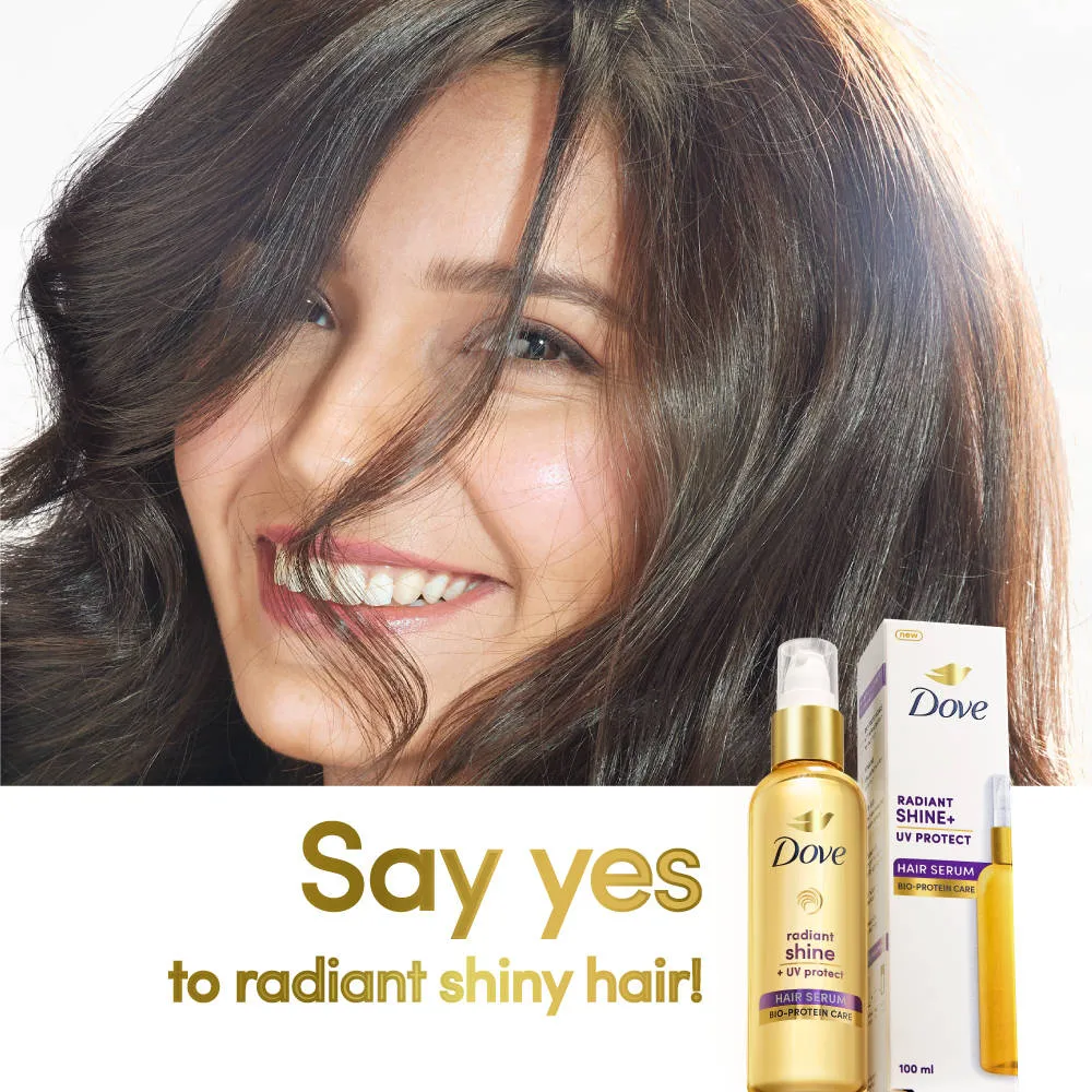Dove Radiant Shine + UV Protect Hair Serum For Dry & Frizzy Hair