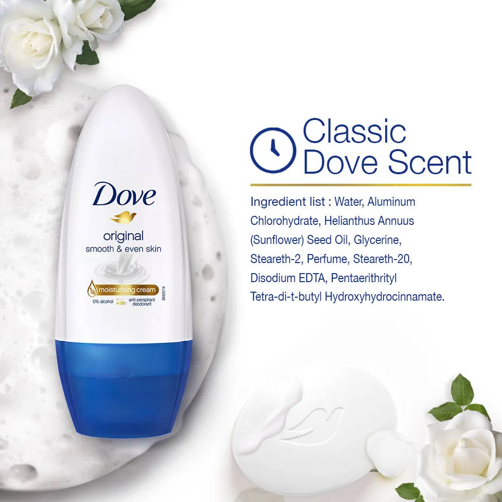 Dove Original Deodorant Roll On For Women - Pack Of 2