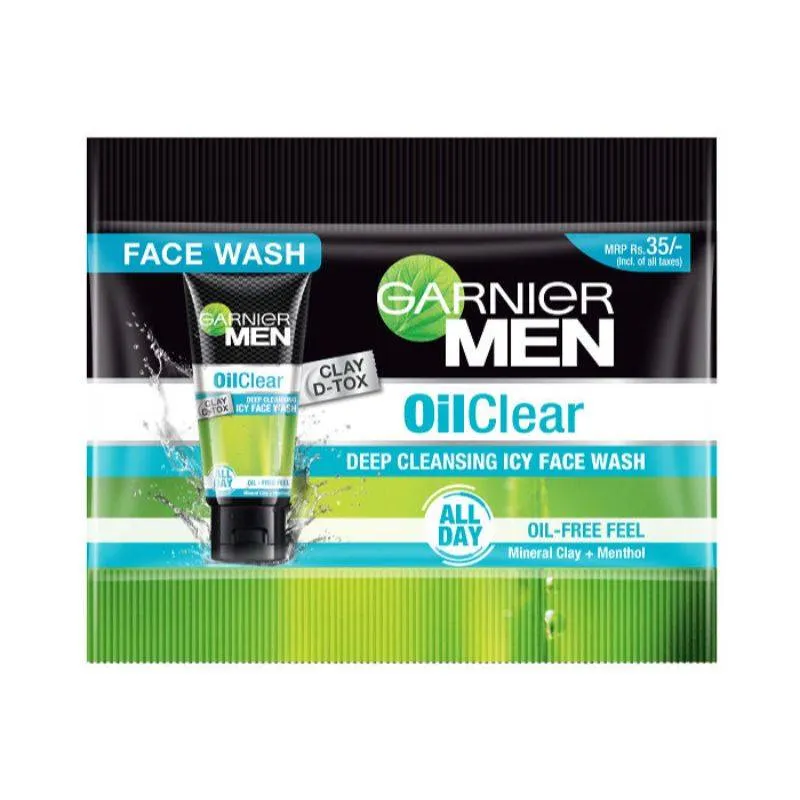 Garnier Men Oil Clear Clay D - Tox Facewash