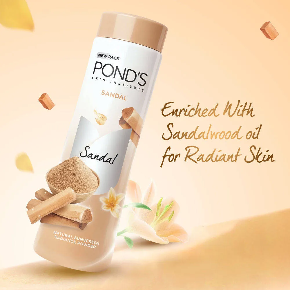 Pond's Ponds Sandal Radiance Talcum Powder Natural Sunscreen