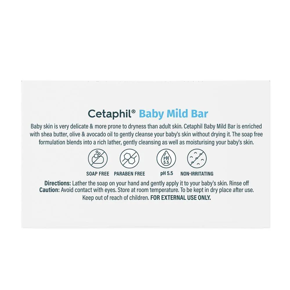 Cetaphil Baby Mild Bar For Sensitive Skin, Paraben, Allergen, Soap Free, Non-Irritating
