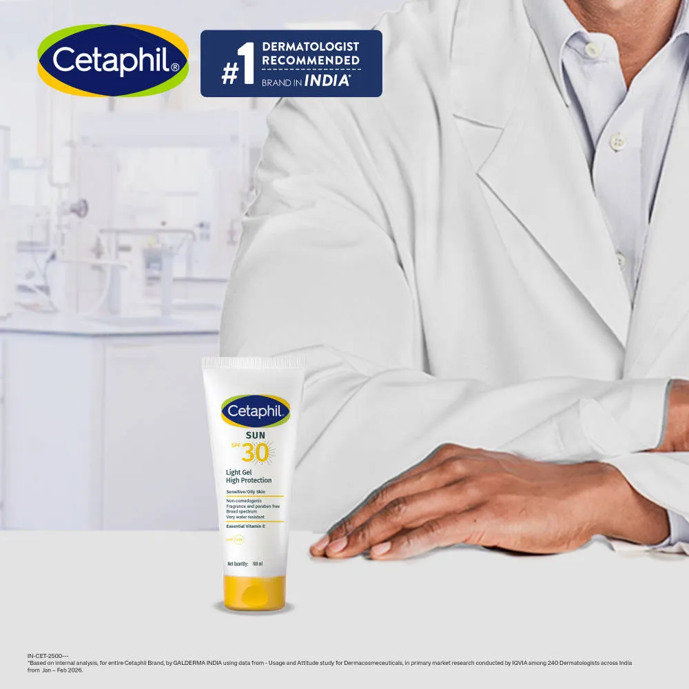 Cetaphil Sun SPF 30 Light Gel With Vitamin E Water & Sweat Resistant Sun Protection