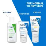 CeraVe Morning Skincare Combo of Facewash, Moisturizer, SPF 50- Routine for Normal To Dry Skin view 2