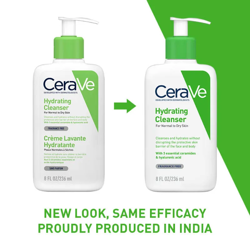 CeraVe Hydrating Cleanser Non-Foaming Face Wash for Dry Skin with Ceramides, Dermatologist Recommend