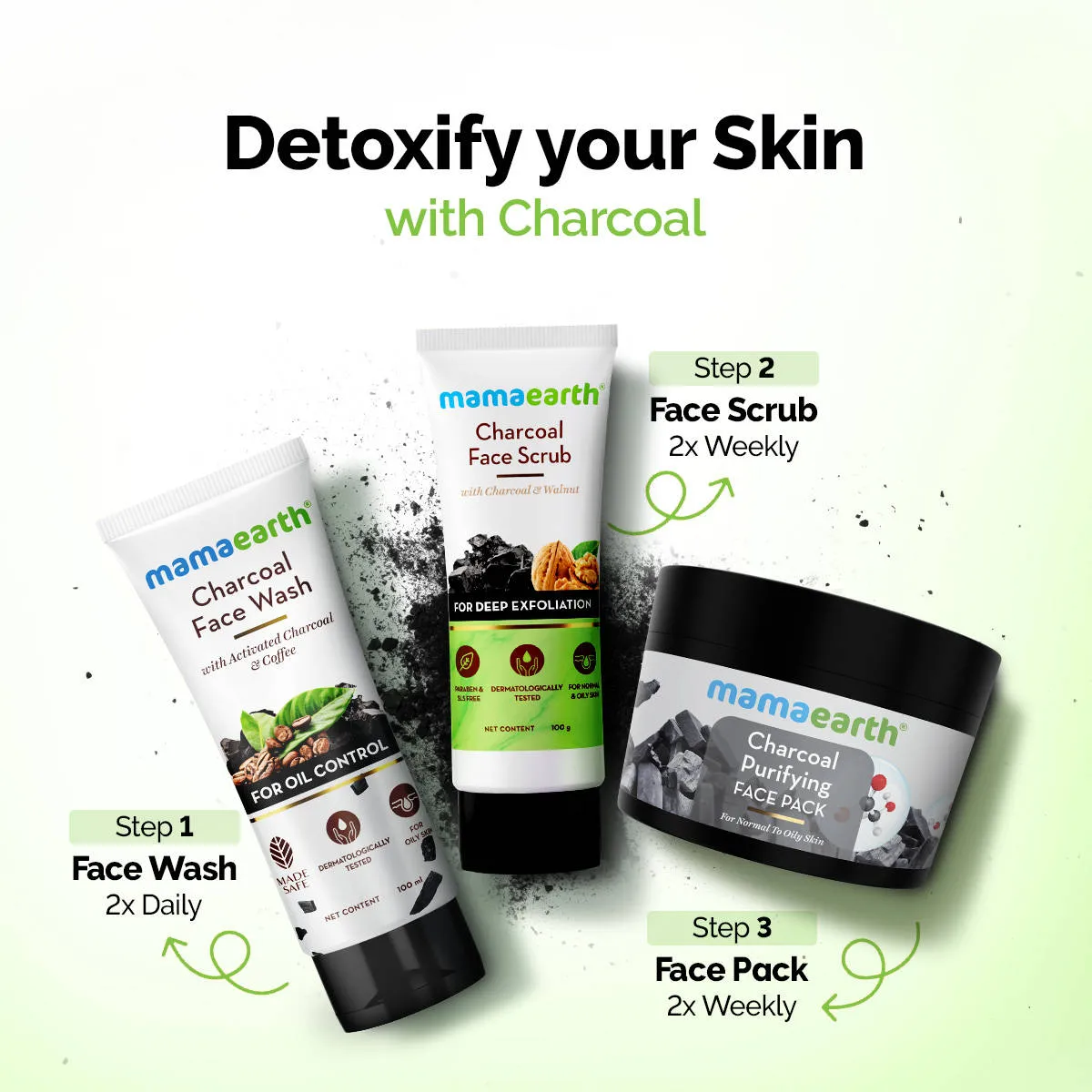 Mamaearth Charcoal Purifying Face Pack Detoxifies, Deep Cleanses, Minimizes Pores & Brightens Skin