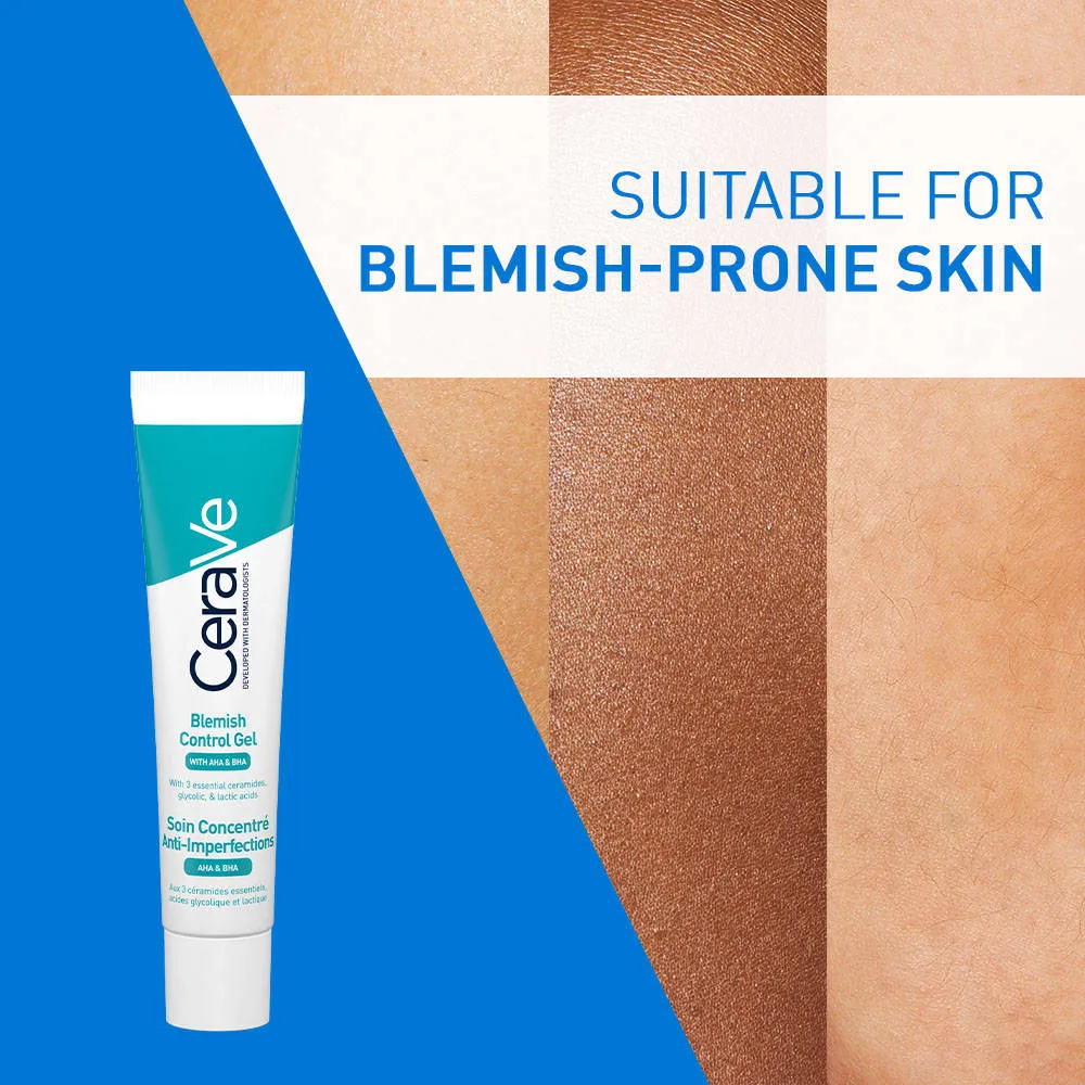 CeraVe Blemish Control Gel with 2% Salicylic Acid, AHA & Niacinamide for Acne Spot Treatment
