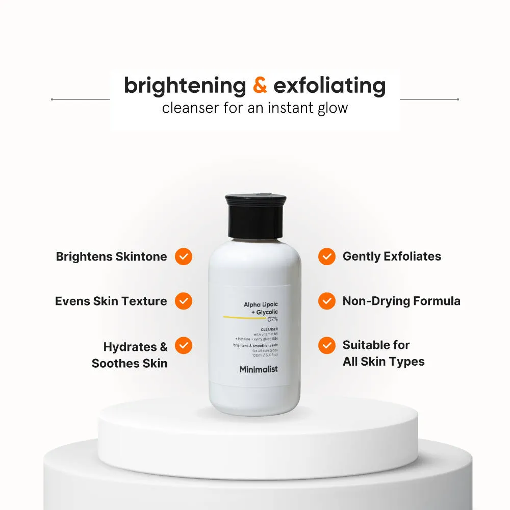 Minimalist Alpha Lipoic +Giycolic 7% Cleanser With Vitamin b5