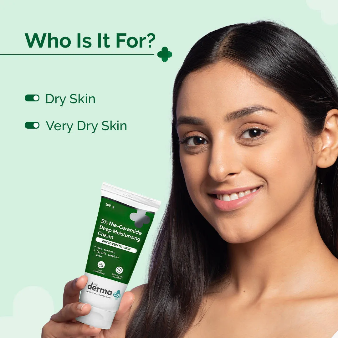 The Derma Co 5% Nia-Ceramide Deep Moisturizing Cream for Dry and Very Dry Skin