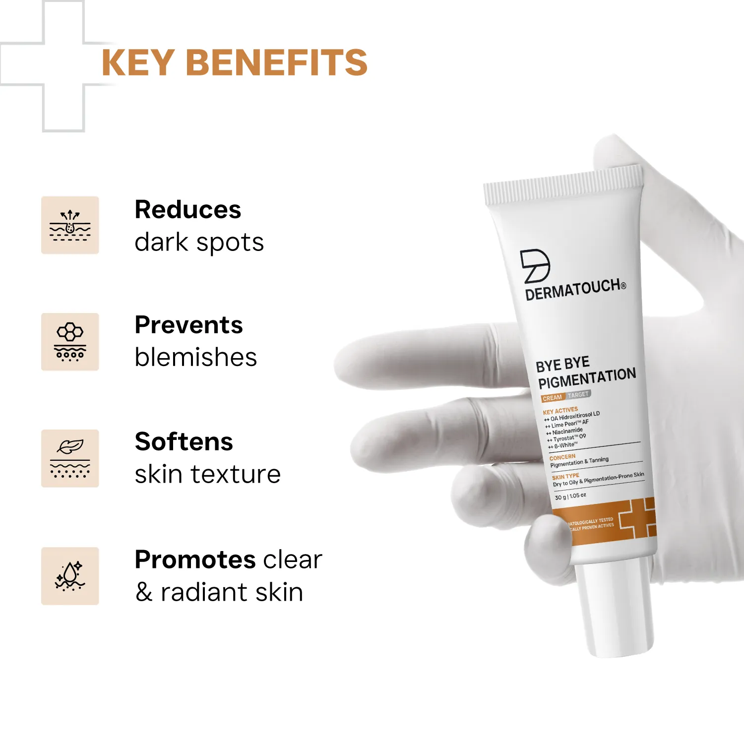 Dermatouch Bye Bye Pigmentation Cream for Pigmentation & Tanning 30g