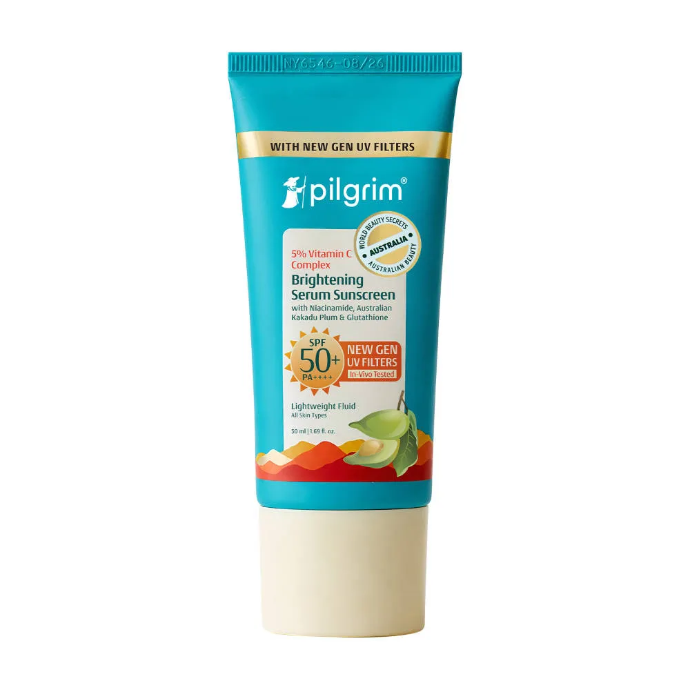 Pilgrim 5% Vitamin C Complex Brightening Serum Sunscreen SPF50+PA++++ In-Vivo tested No White Caste