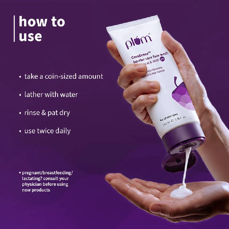 Plum Cerasense Barrier Repair Hydrating Face Wash With Ceramides For Dry, Sensitive Skin