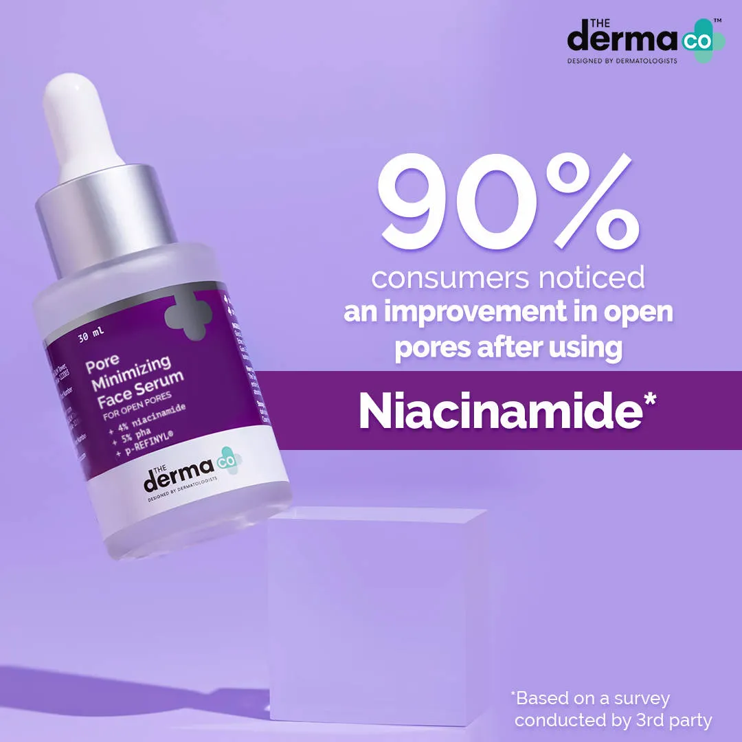 The Derma Co Pore Minimizing Face Serum With 4% Niacinamide, 5% PHA And P-refinyl For Open Pores