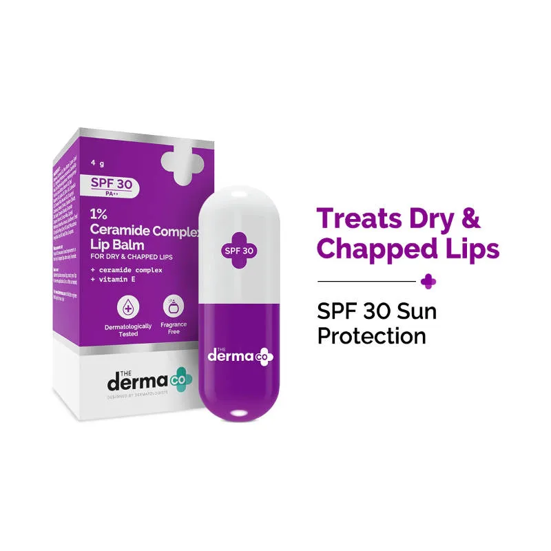 The Derma Co Ceramides Lip Balm with SPF 30 PA+++ and Vitamin E for Dry and Chapped Lips