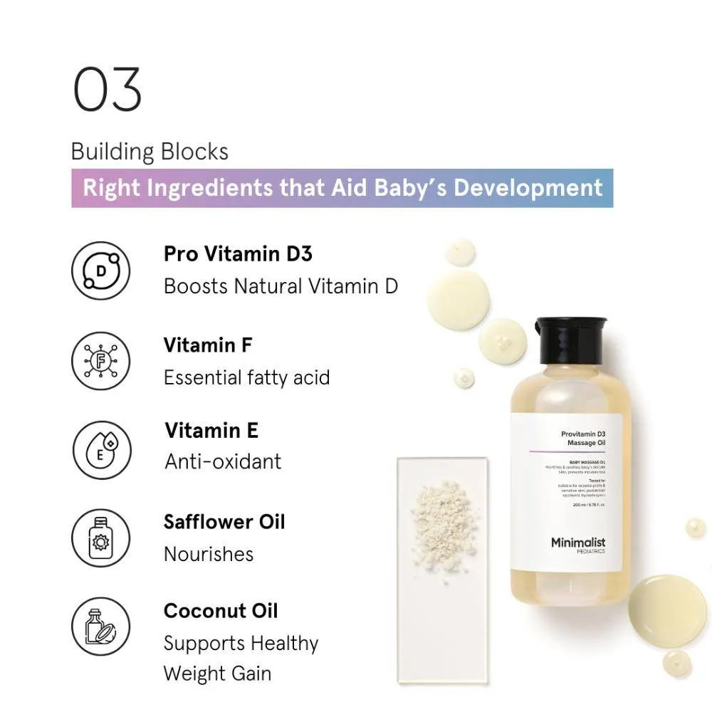Minimalist Baby Provitamin D3 Massage Oil - Pediatrician Approved