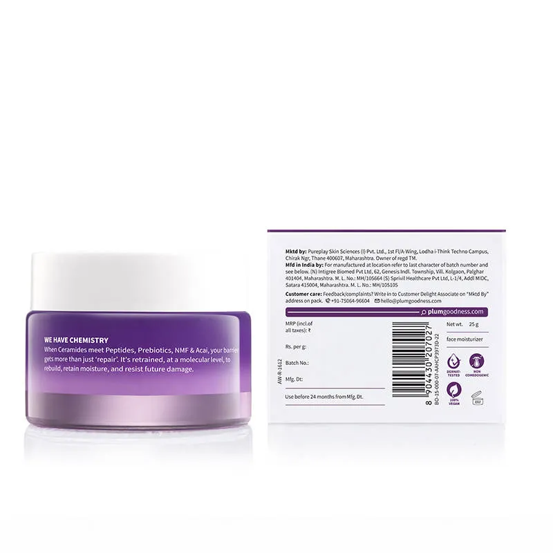 Plum Cerasense Barrier Repair Face Moisturizer With Ceramides & Peptides For Dry, Sensitive Skin