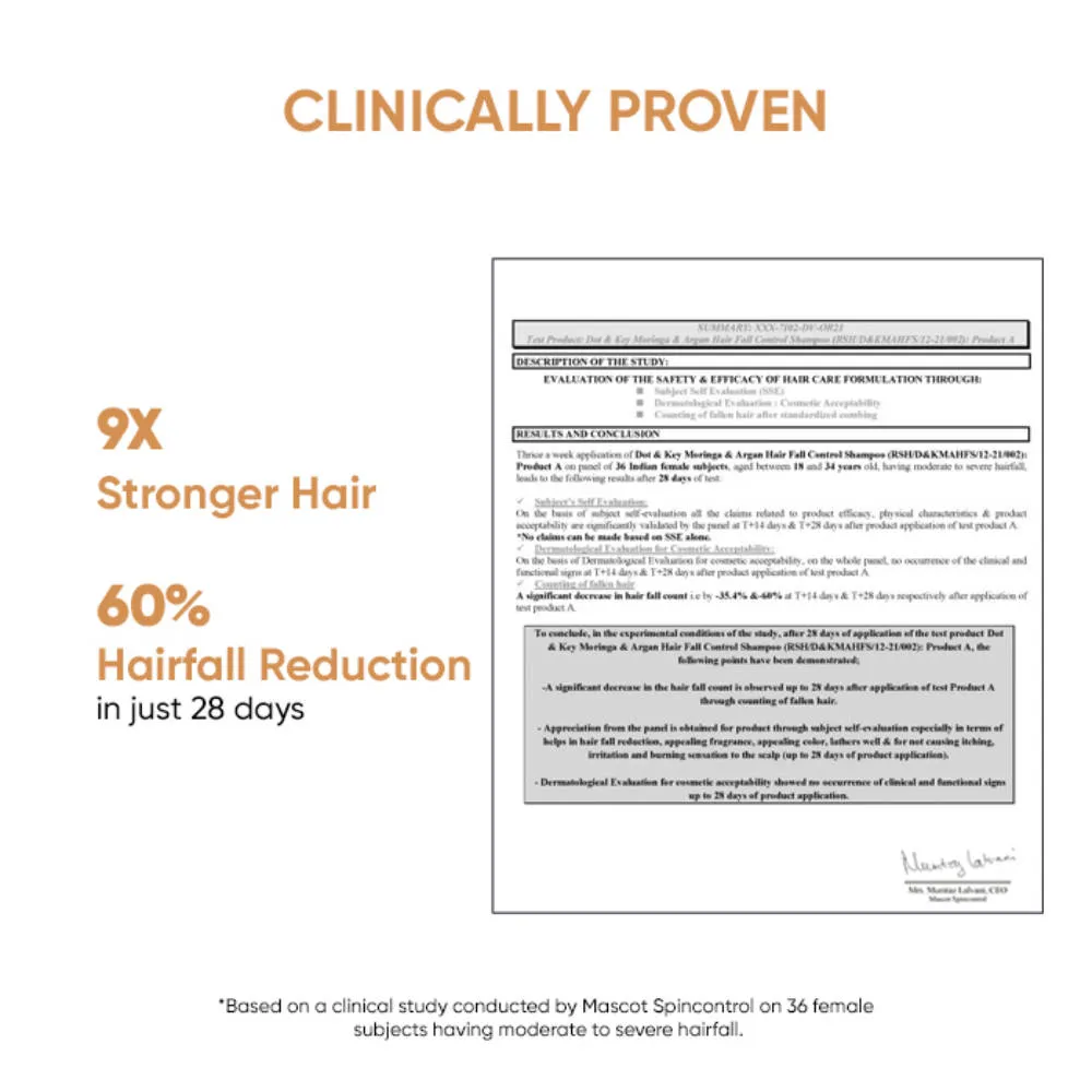 Dot & Key Argan Oil Hairfall Control Shampoo With Moringa & Keratin For Dry Hair