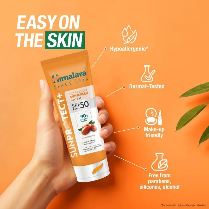 Himalaya Sun Protect+ Ultra Tinted Sunscreen SPF 50 PA++++ Makeup Friendly, Sweat Resistant