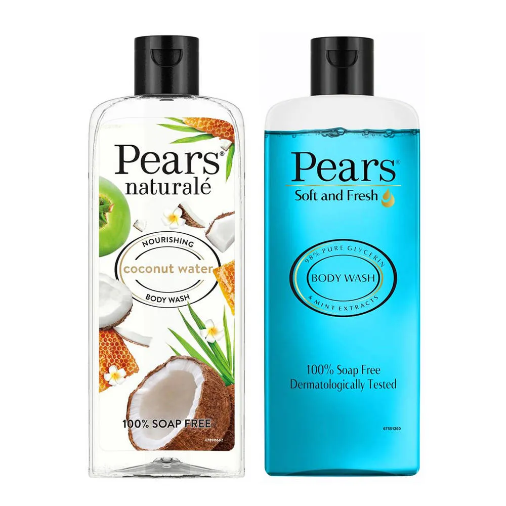 Pears Soft & Fresh And Naturale Brightening Pomegranate Body Wash Combo