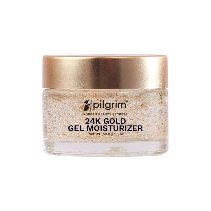 Pilgrim 24k Gold Gel Moisturizer Hyaluronic Acid & Alpha Arbutin for Smooth Radiant Glow Pack of 2