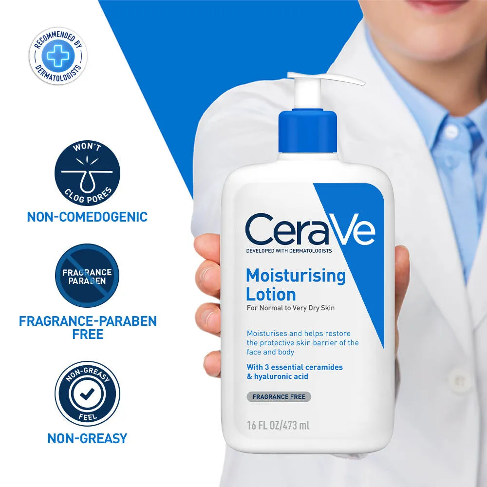 CeraVe Moisturizing Body Lotion for Normal to Dry skin with Ceramides, Dermatologist recommended