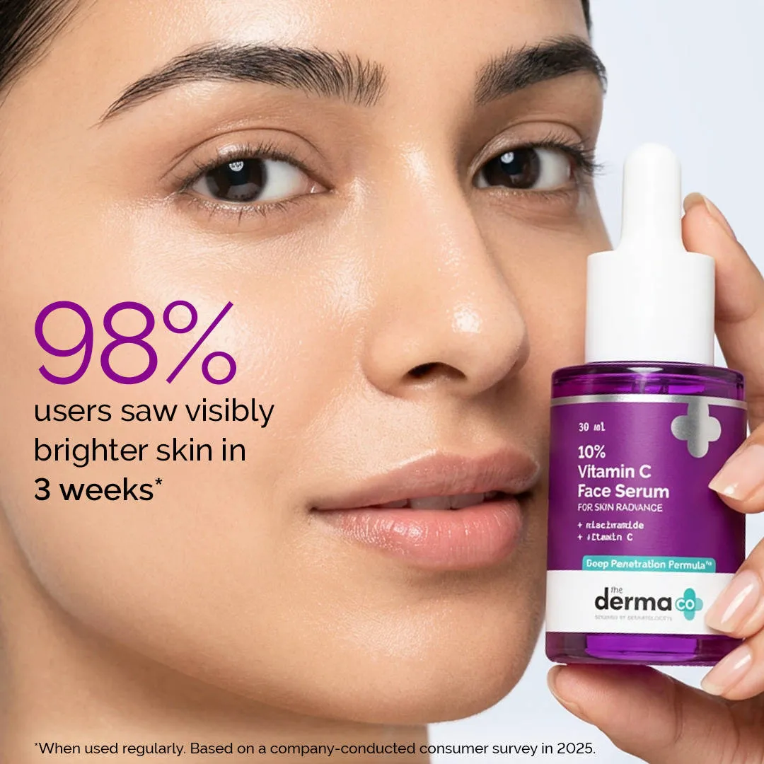 The Derma Co 10% Vitamin C Face Serum Reduces Pigmentation & Glowing Skin For All Skin Types