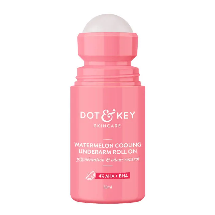 Dot & Key Watermelon Cooling Underarm Roll On, Pigmentation & Odour Control, With 4% AHA & BHA