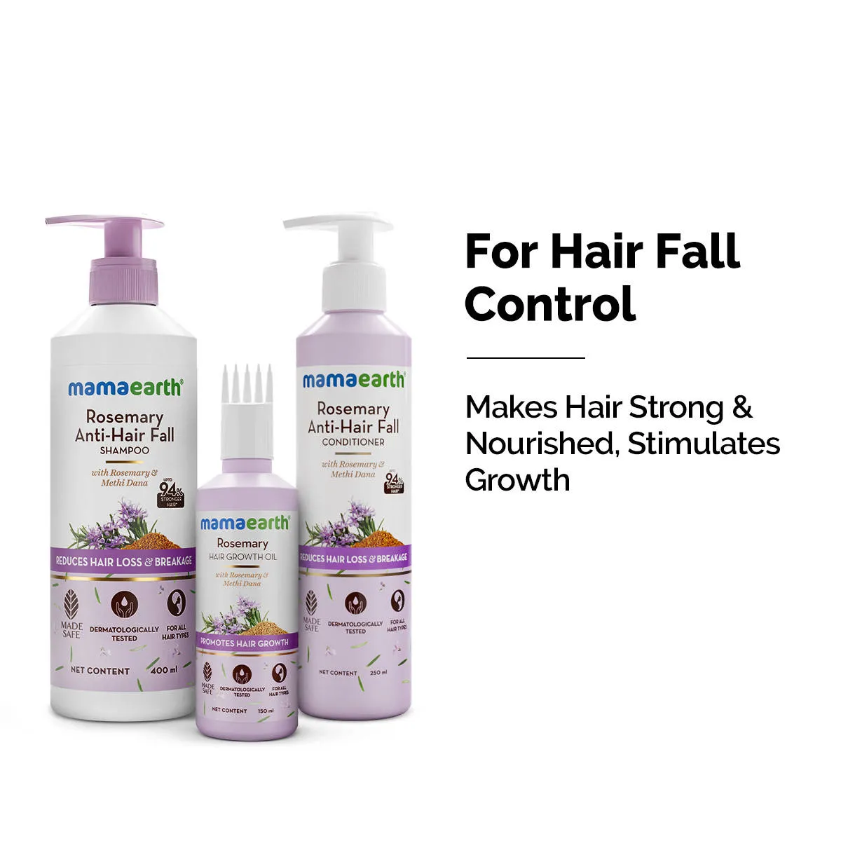 Mamaearth Rosemary Hair Care Combo for Stronger Hair Reduces Hair Fall, Boosts Growth & Shine