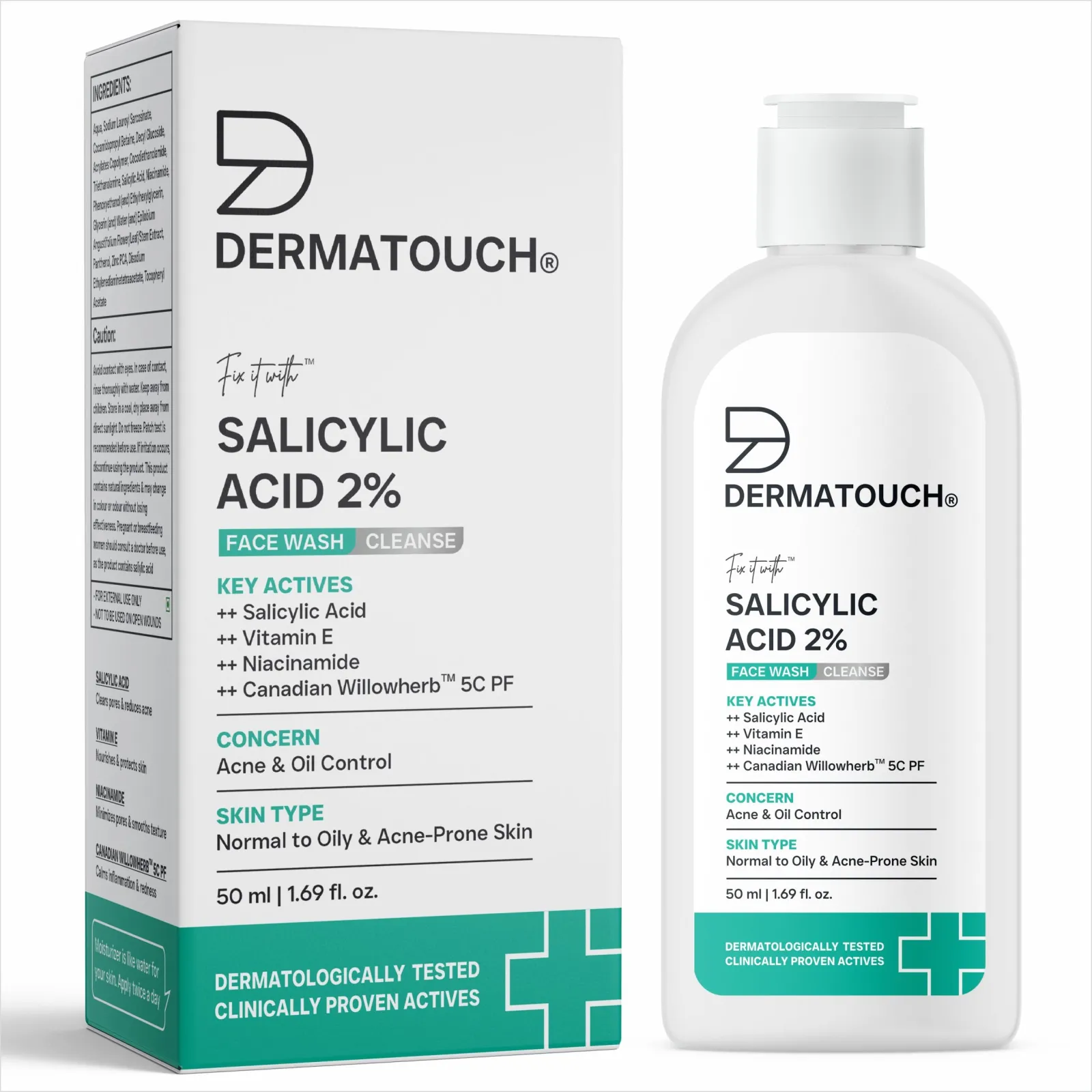 Dermatouch Salicylic Acid 2% Face Wash for Acne & Oil Control