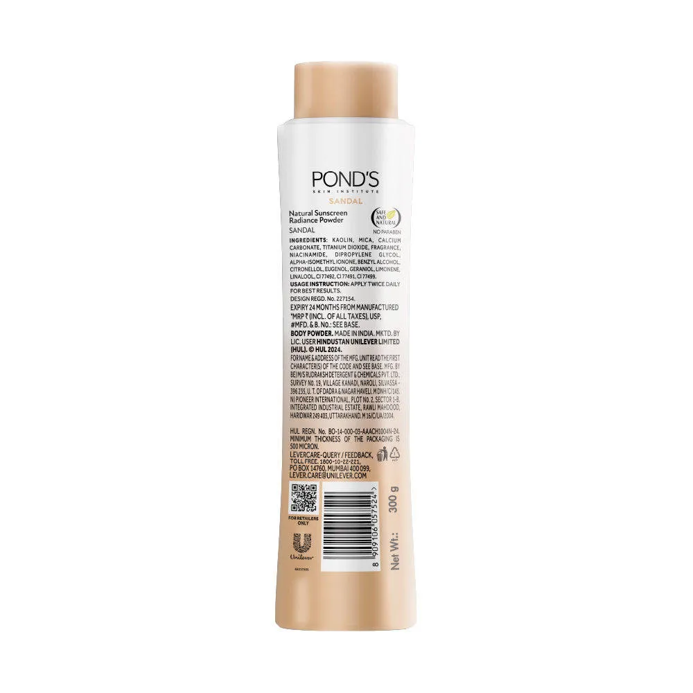 Pond's Ponds Sandal Radiance Talcum Powder Natural Sunscreen