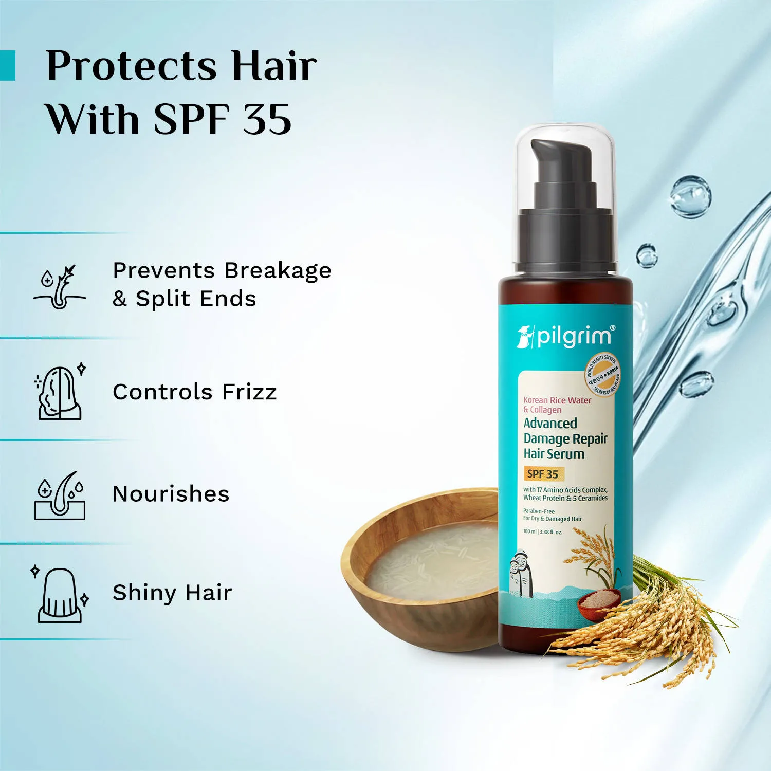 Pilgrim Complete Damage Repair Kit for Damage Repair Shampoo, Conditioner, Mask, Serum, Repairs