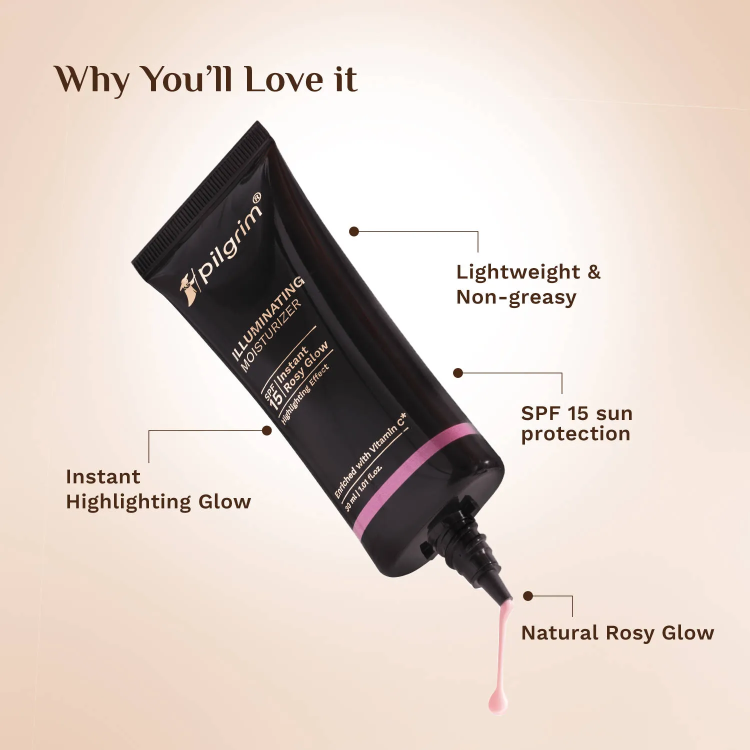 Pilgrim Instant Rosy Glow Illuminating Moisturizer SPF 15