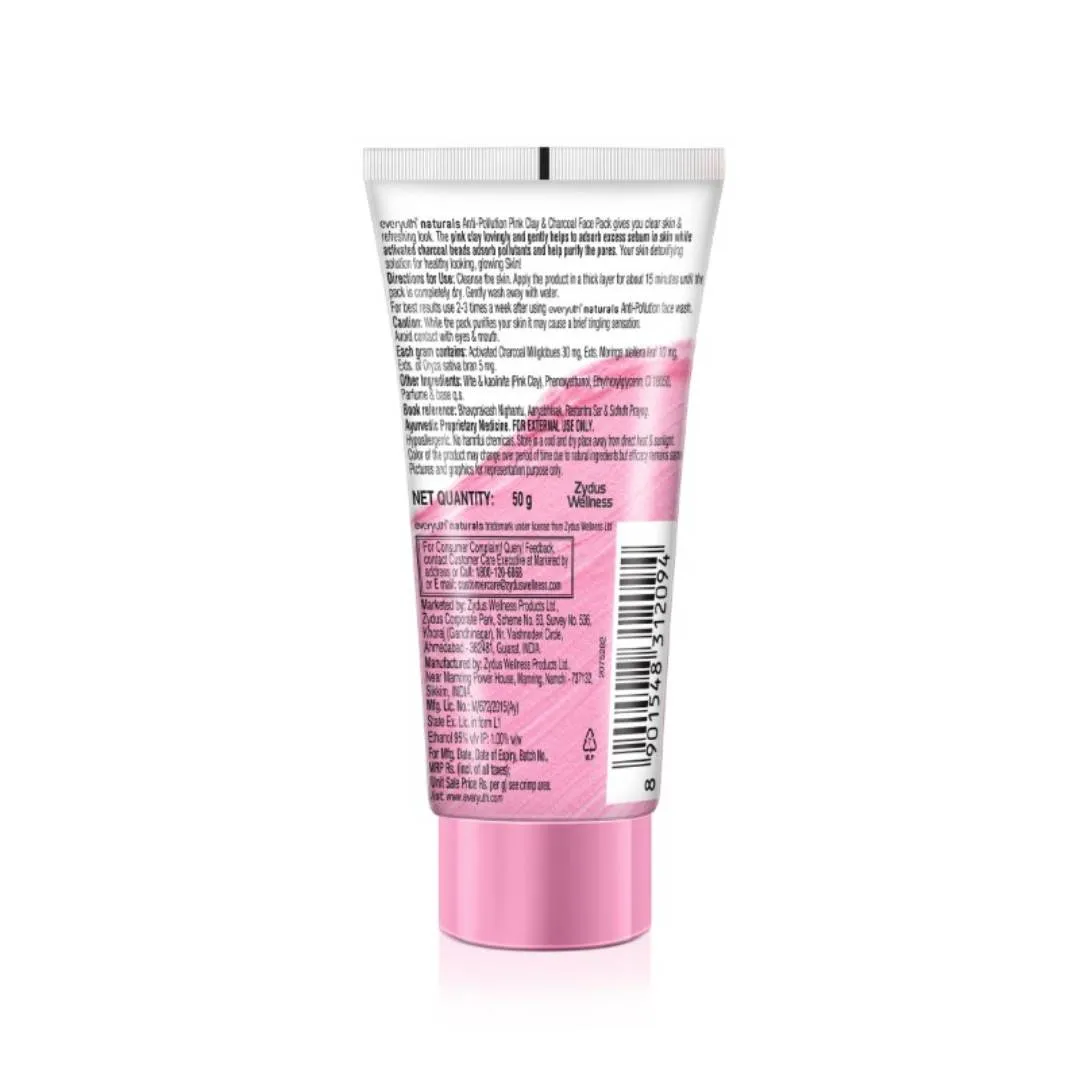 Everyuth Naturals Anti Pollution Pink Clay & Charcoal Face Pack
