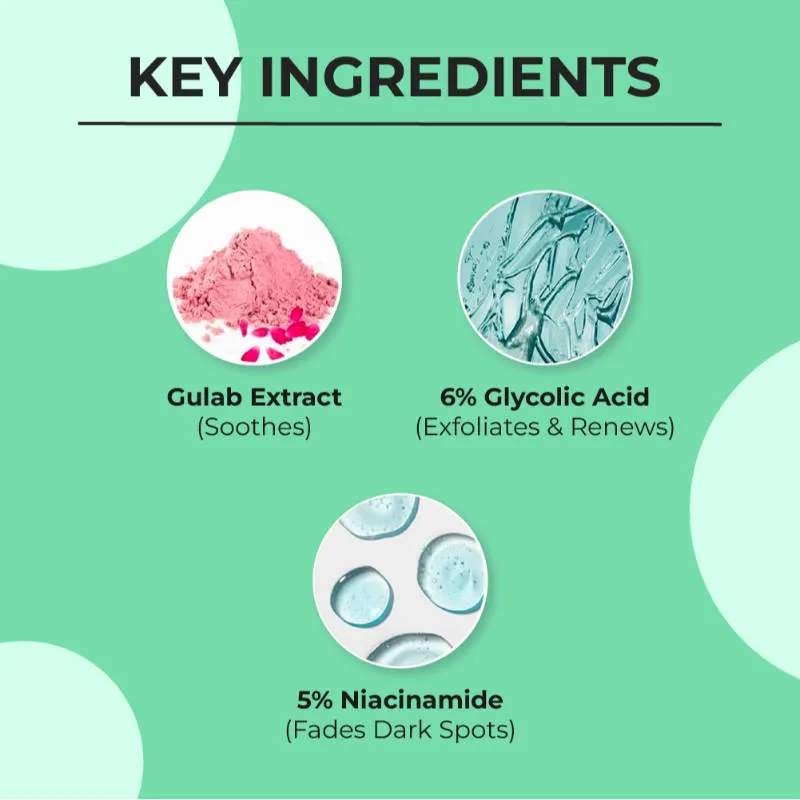 Dr. Sheth's Gulab and 6% Glycolic Acid Serum to Brighten and Improve Skin Texture