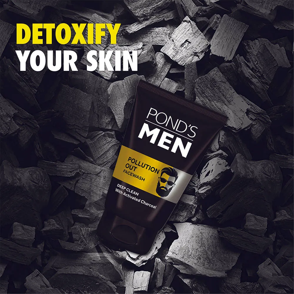 Pond's Ponds Men Pollution Out Activated Charcoal Deep Clean Face Wash