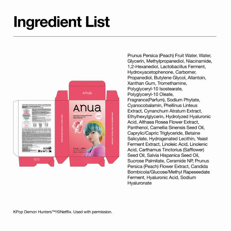 Anua Peach 70 Niacin Serum Face Mask - K-Pop Demon Hunters Special Edition